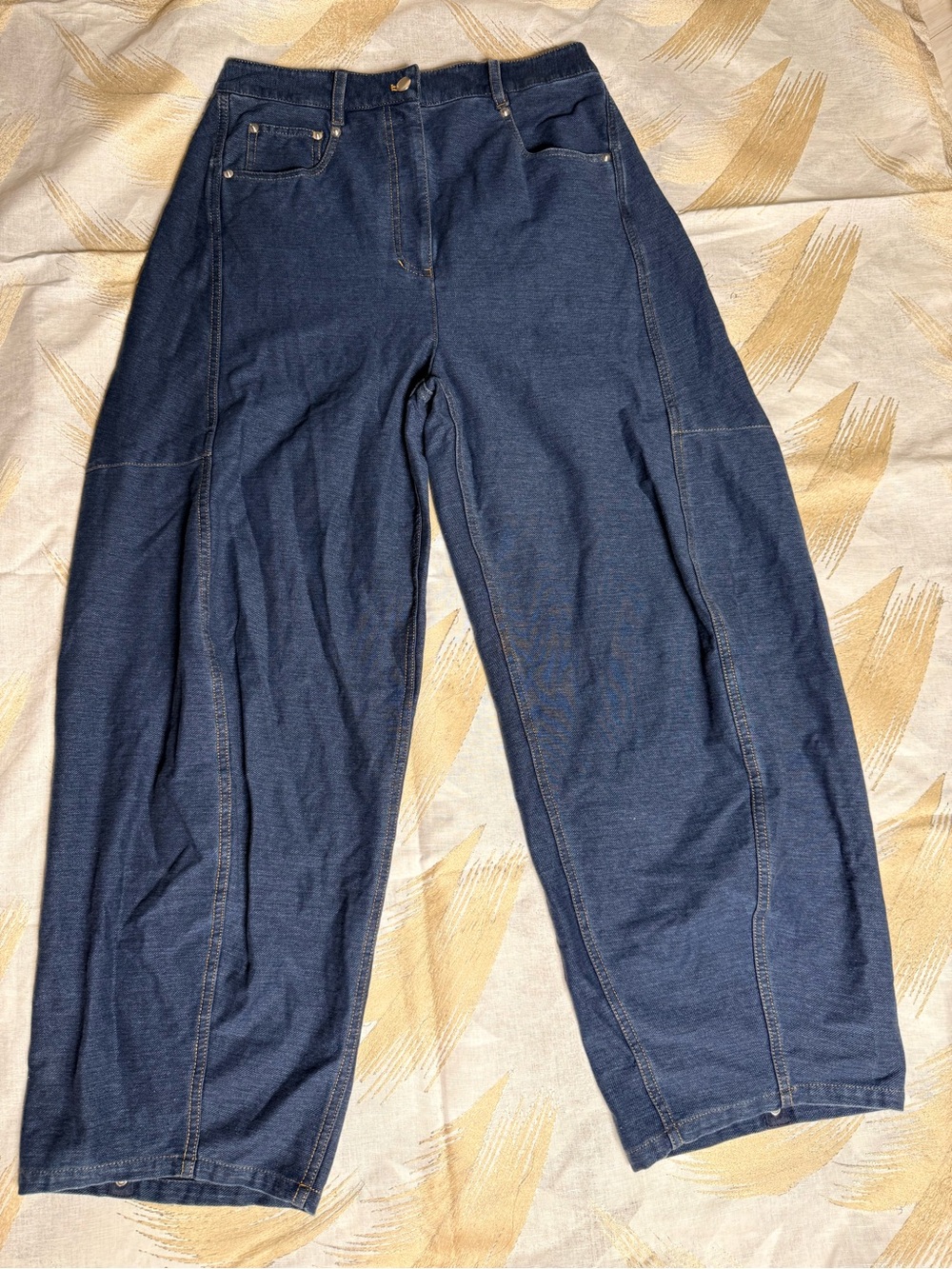 Tibi NWT Sid Dark Blue Barrel Denim Pants - Short